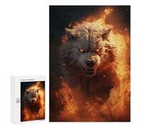 Jigsaw Puzzles for Adults300 PCS Running Wolf Evil Fire Jigsaw for Adults Family Games But Fun And Humorous Help The Brain Exercise 300 PCS