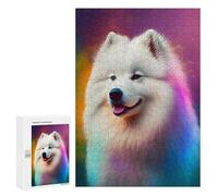 Jigsaw Puzzles for Adults300 PCS Samoyed Dog Colorful Adult Jigsaw Puzzle Family Games Difficult Challenge Fun Activities at Home 300 PCS
