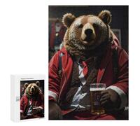 Jigsaw Puzzles for Adults300 PCS Santa Bear Drinking Adult Jigsaw Puzzle Family Games Difficult Challenge Fun Activities at Home 300 PCS