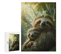 Jigsaw Puzzles for Adults300 PCS Sloth Animal Family Puzzle for Adults Fun Games Wall Decoration Deal As Gifts for The Whole Family 300 PCS