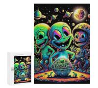 Jigsaw Puzzles for Adults300 PCS Space Aliens Adventure Teenagers Puzzles Anti-Stress Toys Presents for Women Fun Activities at Home 300 PCS