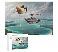 Jigsaw Puzzles for Adults300 PCS Space Battle Over A Tropical Island Teenagers Puzzles Anti-Stress Toys Presents for Women Fun Activities at Home 300 PCS