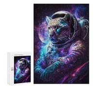 Jigsaw Puzzles for Adults300 PCS Space Leopard Astronaut Jigsaw for Adults Brain Teaser Game Pattern Assembly Unique Birthday And Gifts 300 PCS