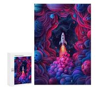 Jigsaw Puzzles for Adults300 PCS Space Rocket 3D Adult Puzzles Brain Teaser Game Home Decoration Help The Brain Exercise 300 PCS