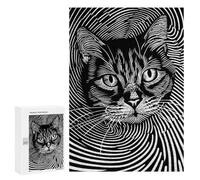 Jigsaw Puzzles for Adults300 PCS Spiral Cat Face Jigsaw for Adults Brain Teaser Game Pattern Assembly Unique Birthday And Gifts 300 PCS