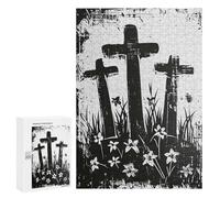 Jigsaw Puzzles for Adults300 PCS Three Crosses Puzzle for Adults DIY Toys Staycation Kill Time Fun at Home Activities, 300 PCS