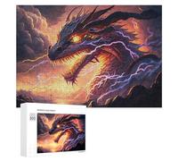 Jigsaw Puzzles for Adults300 PCS Thunder Dragon Unleashed Jigsaws for Adults DIY Toys Wall Art Unique Birthday And Xmas Gifts 300 PCS