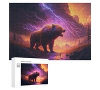 Jigsaw Puzzles for Adults300 PCS Thundering Beast in Stormy Wilderness Adult Puzzles Family Games Home Decoration Christmas Birthday Gifts 300 PCS