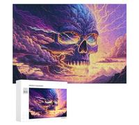 Jigsaw Puzzles for Adults300 PCS Thunderstorm Skull Artwork -2 Jigsaws for Adults DIY Toys Wall Art Unique Birthday And Xmas Gifts 300 PCS