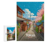 Jigsaw Puzzles for Adults300 PCS Tokyo Street with Cherry Blossoms Adult Jigsaw Puzzle Hands-on Game But Fun And Humorous Stress Reduction Gifts 300 PCS