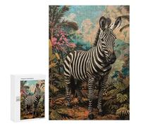 Jigsaw Puzzles for Adults300 PCS Tropical Zebra Jungle Scene Jigsaws for Adults Puzzle Family Activities Fun Activities at Home Gifts for Friends And Family 300 PCS
