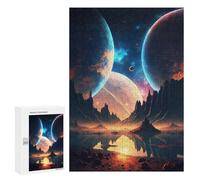 Jigsaw Puzzles for Adults300 PCS Twin Planet Landscape Adult Jigsaw Puzzle Family Games Difficult Challenge Fun Activities at Home 300 PCS