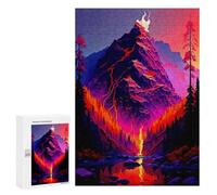 Jigsaw Puzzles for Adults300 PCS Volcano Reflection Landscape Adult Jigsaw Puzzle Hands-on Game But Fun And Humorous Stress Reduction Gifts 300 PCS