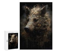 Jigsaw Puzzles for Adults300 PCS Wild Boar Darling Adult Puzzles Brain Teaser Game Home Decoration Help The Brain Exercise 300 PCS