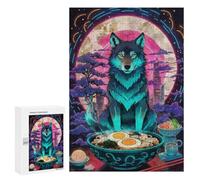 Jigsaw Puzzles for Adults300 PCS Wolf Ramen Art Adult Puzzles Brain Teaser Game Home Decoration Help The Brain Exercise 300 PCS