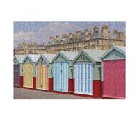 Jigsaw Puzzles for Adults38x26cm/1000pcs Brightly Colored Beach Huts in Brighton, England Jigsaws for Adults Fun Games Birthday Present Christmas Birthday Gifts 38x26cm/1000pcs