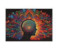 Jigsaw Puzzles for Adults38x26cm/1000pcs Colorful Mind Artistic Representation of Mental Complexity Teenagers Puzzles Anti-Stress Toys Presents for Women Fun Activities at Home 38x26cm/1000pcs
