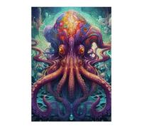 Jigsaw Puzzles for Adults38x26cm/1000pcs Colorful Octopus in Fantasy Ocean Teenagers Puzzles Brain Teaser Game Wall Art Christmas Birthday Gifts 38x26cm/1000pcs