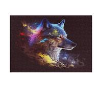 Jigsaw Puzzles for Adults38x26cm/1000pcs Colorful Wolf Spirit Art Jigsaws for Adults Toy Wall Decor Staycation Kill Time Fun Activities at Home 38x26cm/1000pcs