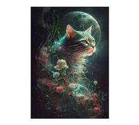 Jigsaw Puzzles for Adults38x26cm/1000pcs Enchanted Moonlit Cat Teenagers Puzzles Brain Teaser Game Wall Art Christmas Birthday Gifts 38x26cm/1000pcs