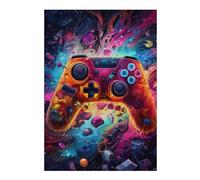 Jigsaw Puzzles for Adults38x26cm/1000pcs Vibrant Gaming Controller Artwork -48 Adult Jigsaw Puzzle Toy Wall Decor Staycation Kill Time Unique Birthday And Xmas Gifts 38x26cm/1000pcs