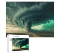 Jigsaw Puzzles for Adults500 PCS A Large Tornado Green Sky Jigsaws for Adults Family Games Presents for Women Unique Birthday And Gifts 500 PCS