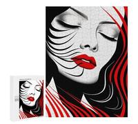 Jigsaw Puzzles for Adults500 PCS Abstract Red And Black Portrait Adult Jigsaw Puzzle Hands-on Game But Fun And Humorous Stress Reduction Gifts 500 PCS