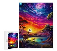 Jigsaw Puzzles for Adults500 PCS African Sunset Dreamscape Teenagers Puzzles Anti-Stress Toys Presents for Women Fun Activities at Home 500 PCS