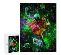 Jigsaw Puzzles for Adults500 PCS Astronaut Skateboarding in Space -1 Puzzle for Adults Fun Games Wall Decoration Deal As Gifts for The Whole Family 500 PCS