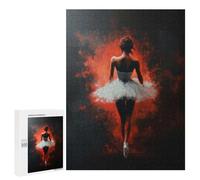Jigsaw Puzzles for Adults500 PCS Ballet Dancer in Red Ballet Passion in Shadows Adult Puzzles Brain Teaser Game Home Decoration Help The Brain Exercise 500 PCS