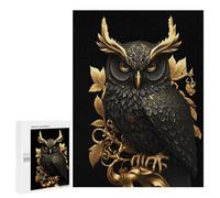 Jigsaw Puzzles for Adults500 PCS Black And Gold Owl Adult Puzzles Family Games Home Decoration Christmas Birthday Gifts 500 PCS