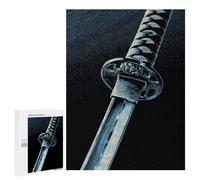 Jigsaw Puzzles for Adults500 PCS Blue Katana Sword Close-Up Puzzle for Adults DIY Toys Staycation Kill Time Fun at Home Activities, 500 PCS