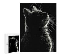 Jigsaw Puzzles for Adults500 PCS Cat Dark Facing Upwards Adult Puzzles Brain Teaser Game Home Decoration Help The Brain Exercise 500 PCS