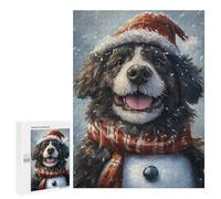 Jigsaw Puzzles for Adults500 PCS Christmas Pup in Snowy Scene Jigsaws for Adults Puzzle Family Activities Fun Activities at Home Gifts for Friends And Family 500 PCS