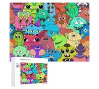 Jigsaw Puzzles for Adults500 PCS Colorful Cartoon Monsters Jigsaws for Adults DIY Toys Wall Art Unique Birthday And Xmas Gifts 500 PCS