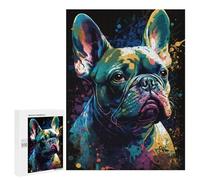 Jigsaw Puzzles for Adults500 PCS Colorful French Bulldog Art Print Adult Jigsaw Puzzle Hands-on Game But Fun And Humorous Stress Reduction Gifts 500 PCS