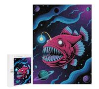 Jigsaw Puzzles for Adults500 PCS Cosmic Anglerfish Illustration Adult Puzzles Brain Teaser Game Home Decoration Help The Brain Exercise 500 PCS