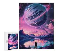 Jigsaw Puzzles for Adults500 PCS Couple Under Saturn Planet Adult Jigsaw Family Game Staycation Kill Time for Birthday, Chrismas 500 PCS