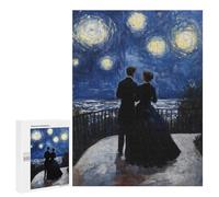 Jigsaw Puzzles for Adults500 PCS Couple Under Starry Night Painting Puzzle for Adults DIY Toys Staycation Kill Time Fun at Home Activities, 500 PCS