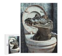 Jigsaw Puzzles for Adults500 PCS Crocodile Alligator Toilet Puzzle for Adults Fun Games Wall Decoration Deal As Gifts for The Whole Family 500 PCS