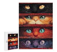 Jigsaw Puzzles for Adults500 PCS Curious Cats Peeking Through Slats Jigsaw for Adults Brain Teaser Game Pattern Assembly Unique Birthday And Gifts 500 PCS
