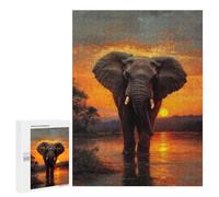 Jigsaw Puzzles for Adults500 PCS Elephant Sunset Puzzle for Adults DIY Toys Staycation Kill Time Fun at Home Activities, 500 PCS