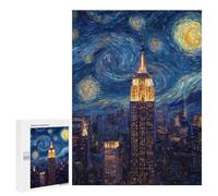 Jigsaw Puzzles for Adults500 PCS Empire State Building Night Sky Jigsaws for Adults Puzzle Family Activities Fun Activities at Home Gifts for Friends And Family 500 PCS