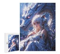 Jigsaw Puzzles for Adults500 PCS Enchanted Bond Elven Maiden And Mystic Dragon Teenagers Puzzles Relaxing Games For Family Fun Fun Activities at Home 500 PCS