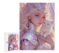 Jigsaw Puzzles for Adults500 PCS Enchanted Fairy Tale Princess with Kitten Adult Jigsaw Puzzles For Family Fun Fun Activities at Home Challenging Family Fun Game 500 PCS