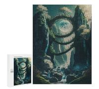 Jigsaw Puzzles for Adults500 PCS Enchanted Moonlit Bridge Puzzle for Adults Fun Games Wall Decoration Deal As Gifts for The Whole Family 500 PCS