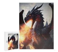 Jigsaw Puzzles for Adults500 PCS Fiery Dragon Breath Artwork Puzzle for Adults Fun Games Wall Decoration Deal As Gifts for The Whole Family 500 PCS