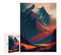 Jigsaw Puzzles for Adults500 PCS Fiery Mountain Landscape Puzzle for Adults Fun Games Wall Decoration Deal As Gifts for The Whole Family 500 PCS