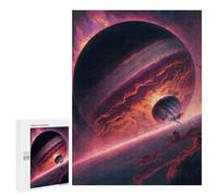 Jigsaw Puzzles for Adults500 PCS Fiery Planet with Spaceship Puzzle for Adults DIY Toys Staycation Kill Time Fun at Home Activities, 500 PCS