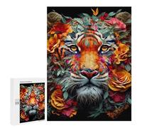 Jigsaw Puzzles for Adults500 PCS Floral Tiger Portrait Adult Jigsaw Puzzle Hands-on Game But Fun And Humorous Stress Reduction Gifts 500 PCS
